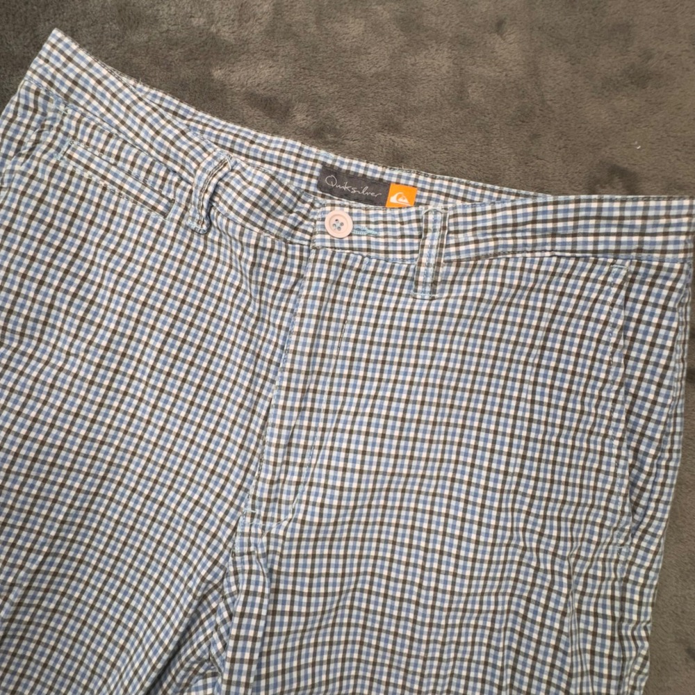 Quiksilver Plaid Shorts Flat Front Casual Everyday Size 32